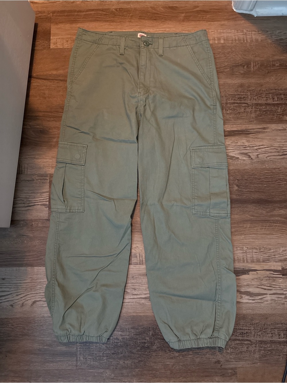 Levi's Olive Cargo Pants with Elastic Cuffs